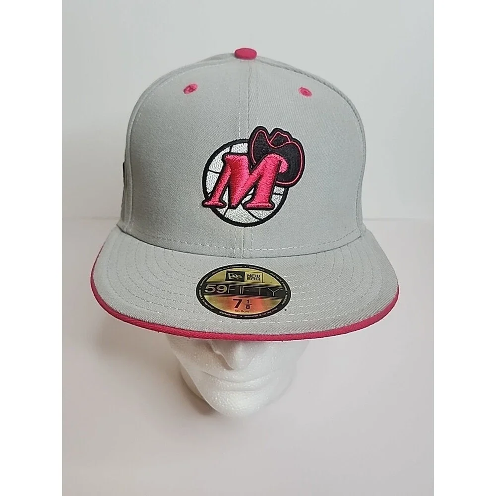 Dallas Mavericks New Era 59Fifty Hardwood Classics Hat Cap 7 1/8 Pink Gray